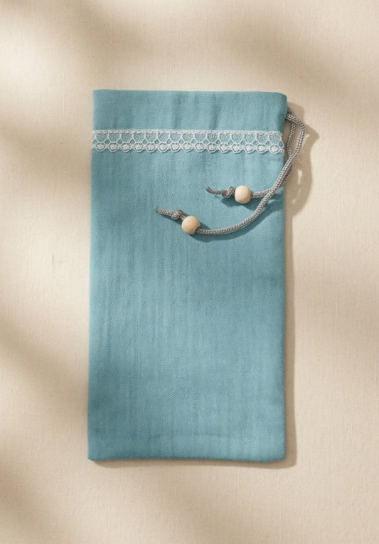 Light Blue EMF Shielding Drawstring Bag for Mobile Phones and Cards 20X10cm - GroundedKiwi.nzMobile Phone Cases Mobile Phone Cases5gbagblocking