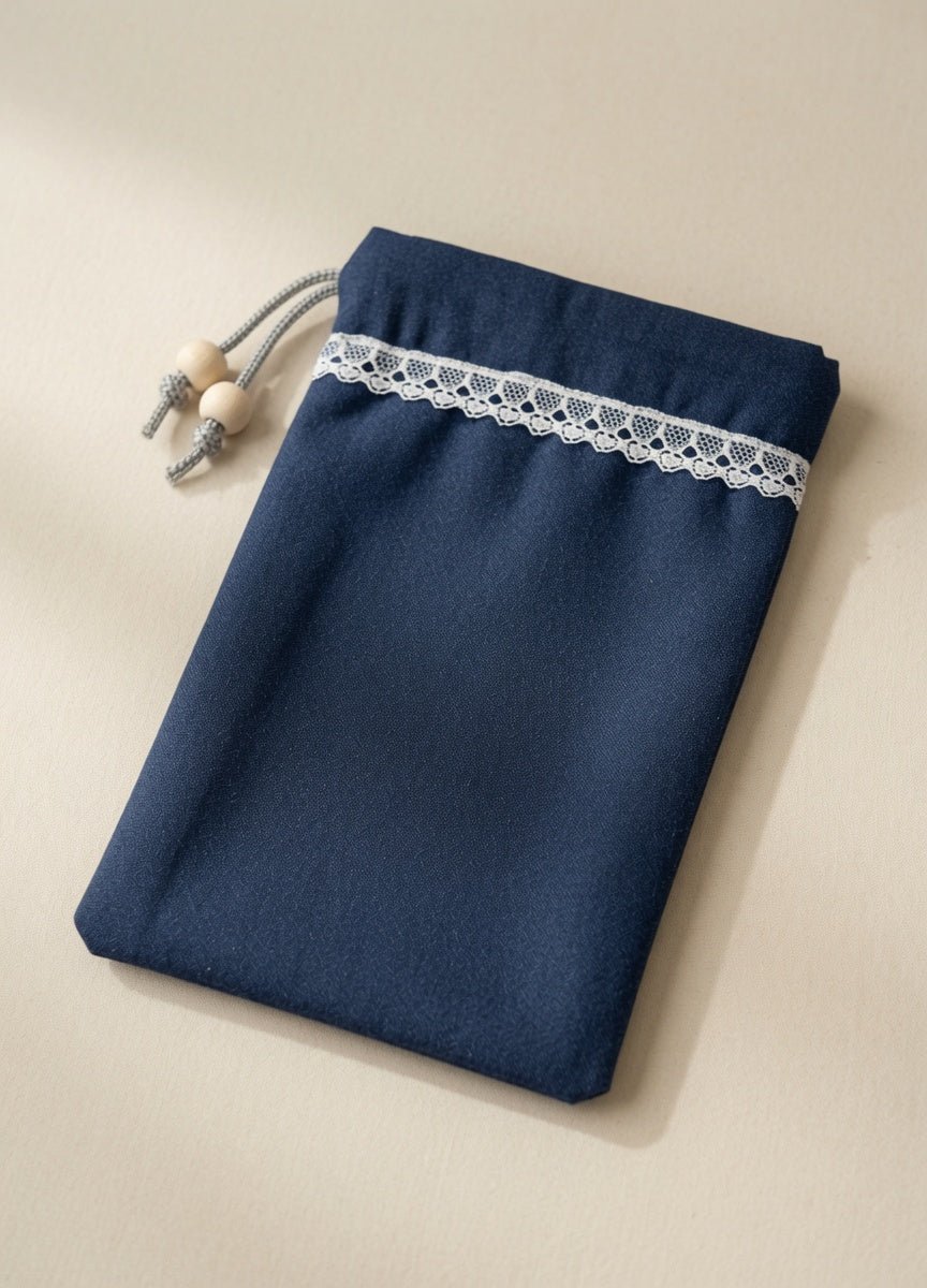 Navy Blue EMF Shielding Drawstring Bag for Mobile Phones and Cards 20X10cm - GroundedKiwi.nzMobile Phone Cases Mobile Phone Cases5gbagblocking