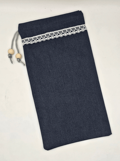 Navy Blue EMF Shielding Drawstring Bag for Mobile Phones and Cards 20X10cm - GroundedKiwi.nzMobile Phone Cases Mobile Phone Cases5gbagblocking
