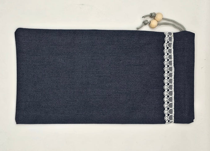 Navy Blue EMF Shielding Drawstring Bag for Mobile Phones and Cards 20X10cm - GroundedKiwi.nzMobile Phone Cases Mobile Phone Cases5gbagblocking