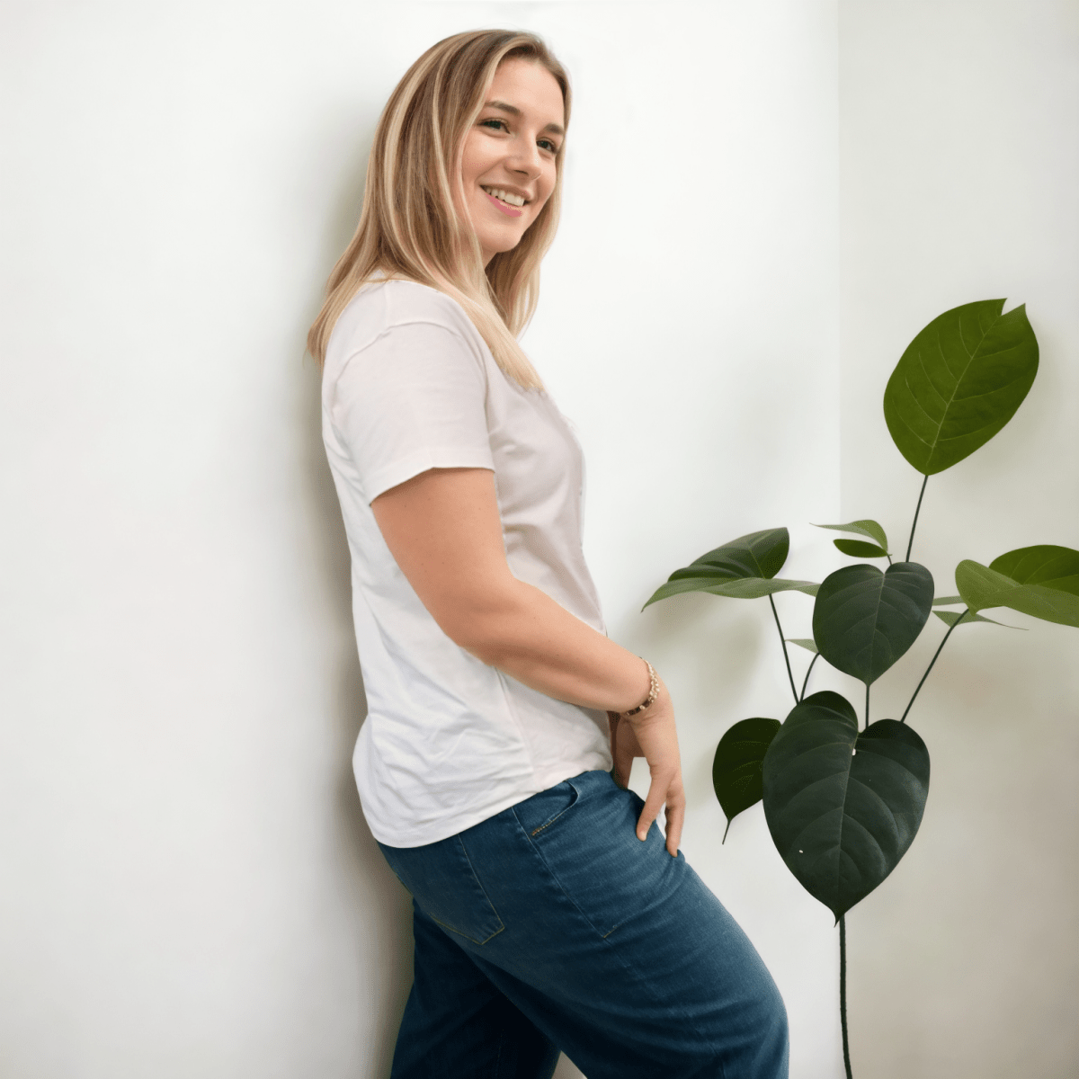 Organic Pima Cotton Tee - Azucena curved hem - Eco White - GroundedKiwi.nz clothingcottoncrew