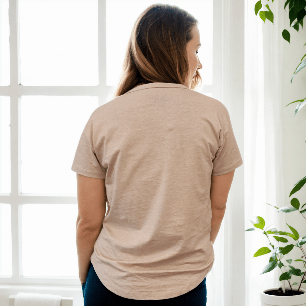 Organic Pima Cotton Tee - Azucena curved hem - Vicuña - GroundedKiwi.nz brownclothingcotton