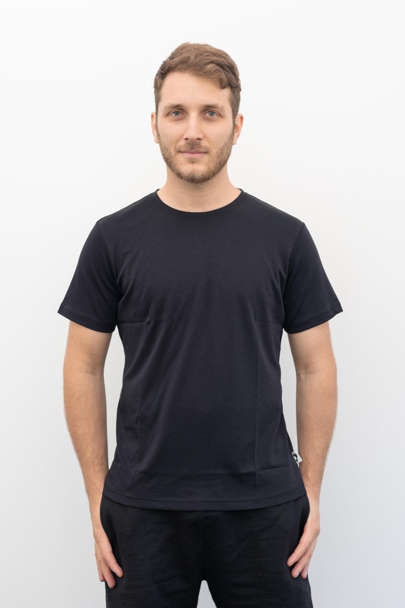 Organic Pima Cotton Tee - Men's Black - GroundedKiwi.nz blackclothingcotton