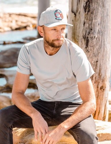 Organic Pima Cotton Tee - Men's Steel - GroundedKiwi.nz clothingcottoncrew