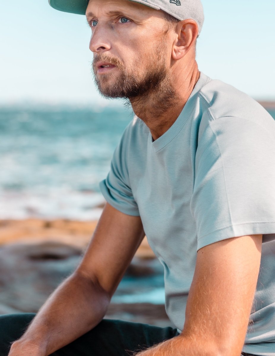 Organic Pima Cotton Tee - Men's Steel - GroundedKiwi.nz clothingcottoncrew