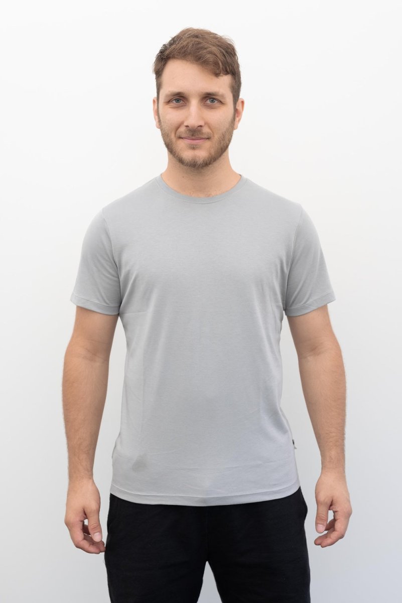 Organic Pima Cotton Tee - Men's Steel - GroundedKiwi.nz clothingcottoncrew