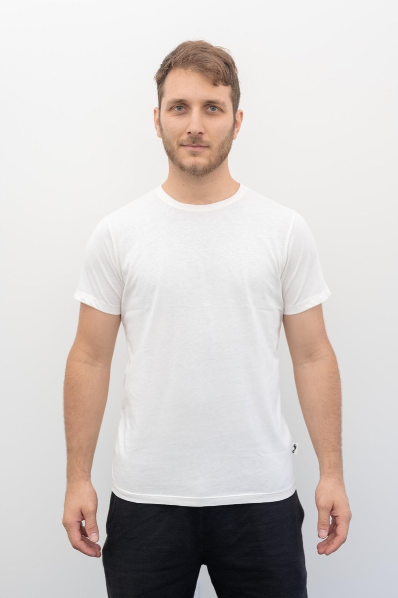 Organic Pima Cotton Tee - Men's White - GroundedKiwi.nz clothingcottoncrew