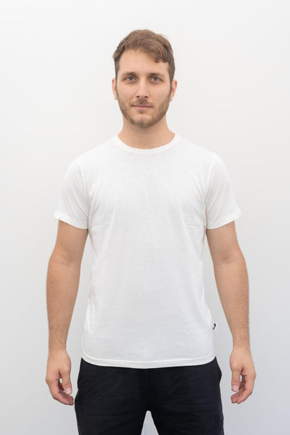 Organic Pima Cotton Tee - Men's White - GroundedKiwi.nz clothingcottoncrew