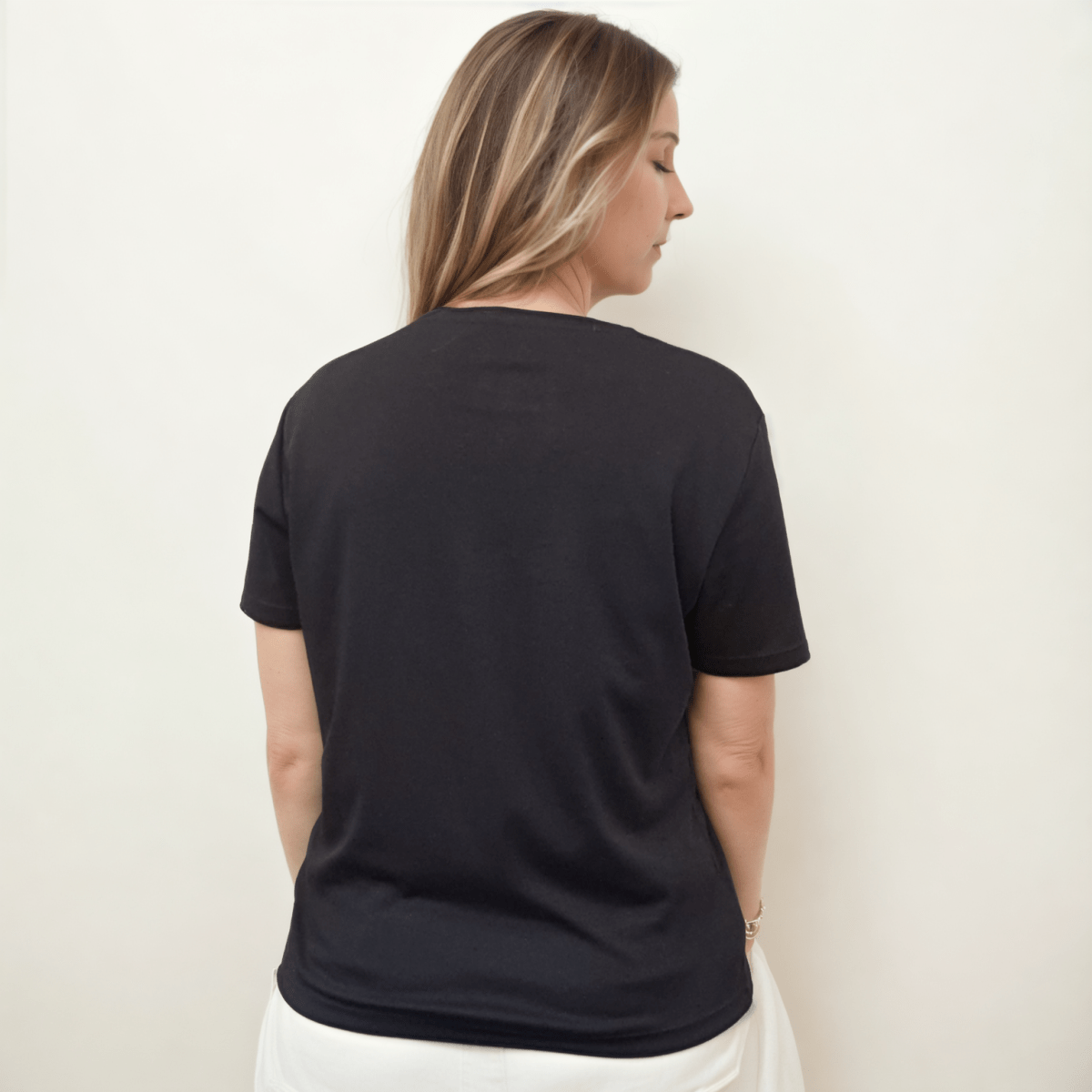 Organic Pima Cotton Tee - Raquel Crew in Black - GroundedKiwi.nz clothingcottoncrew
