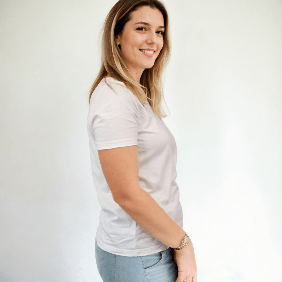 Organic Pima Cotton Tee - Raquel Crew in Eco White - GroundedKiwi.nz clothingcottoncrew