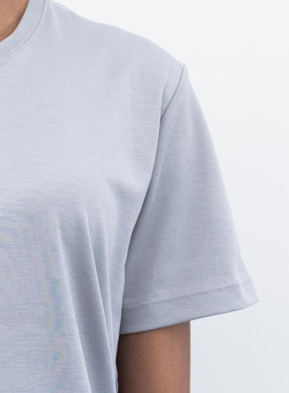Organic Pima Cotton Tee - Raquel Crew in Steel - GroundedKiwi.nz clothingcottoncrew