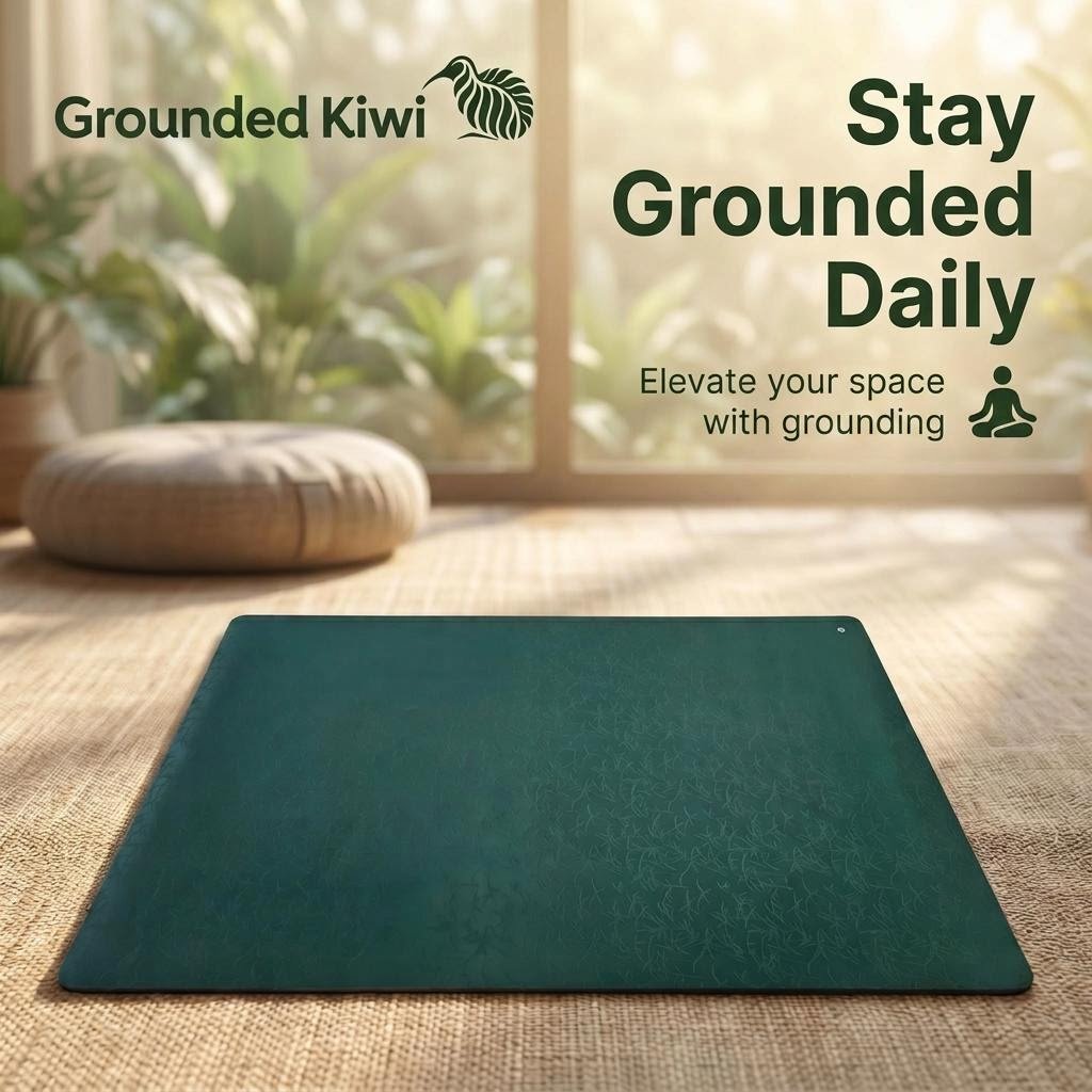 Premium Earthing Floor Mat - Forest Green - GroundedKiwi.nz deskfloorlarge