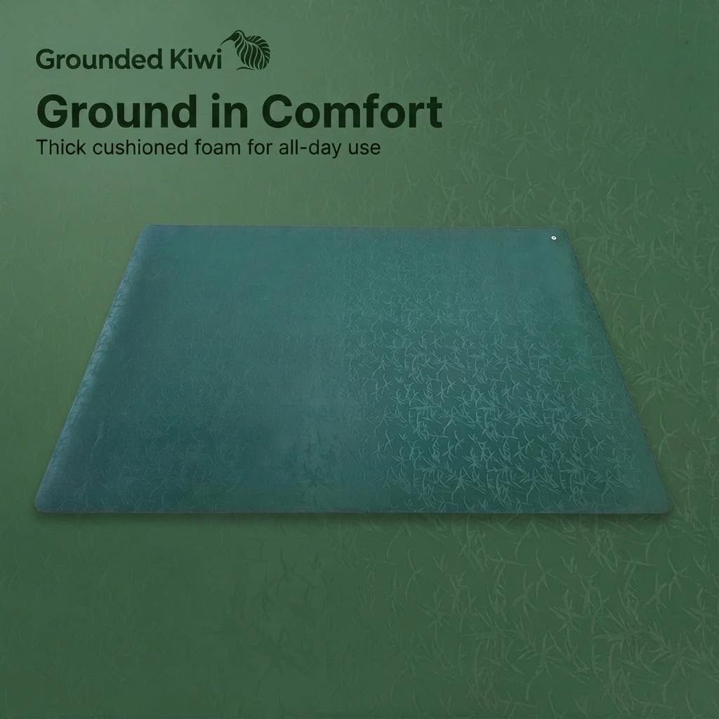 Premium Earthing Floor Mat - Forest Green - GroundedKiwi.nz deskfloorlarge