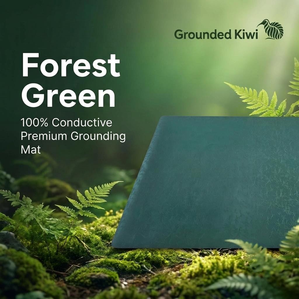 Premium Earthing Floor Mat - Forest Green - GroundedKiwi.nz deskfloorlarge