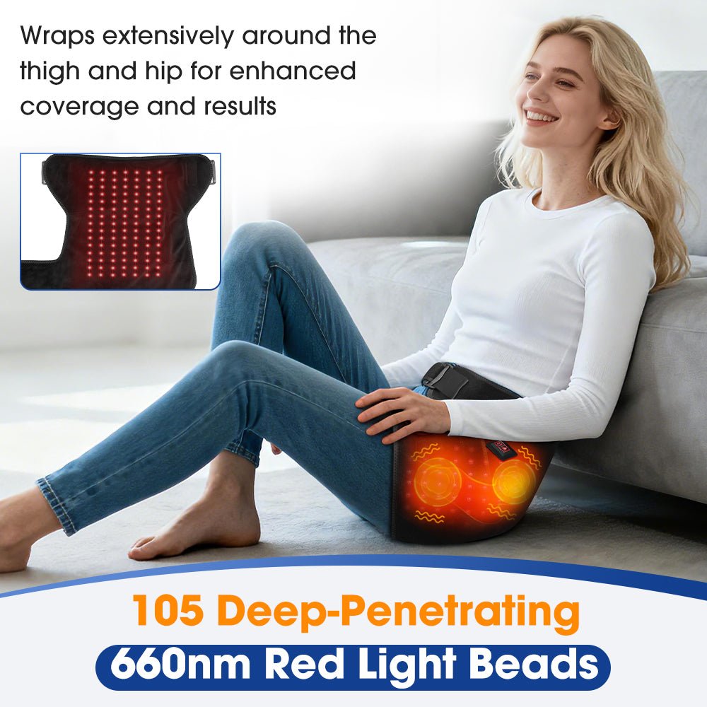 Red Light & Vibration Hip Recovery Belt - GroundedKiwi.nzred light therapy red light therapybandbeltelbow
