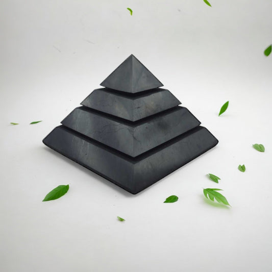 Sakkara polished Shungite Pyramid - 10 X 10 cm - Genuine Shungite Pyramid - GroundedKiwi.nzDecor Decor5ganit radiationcrystal