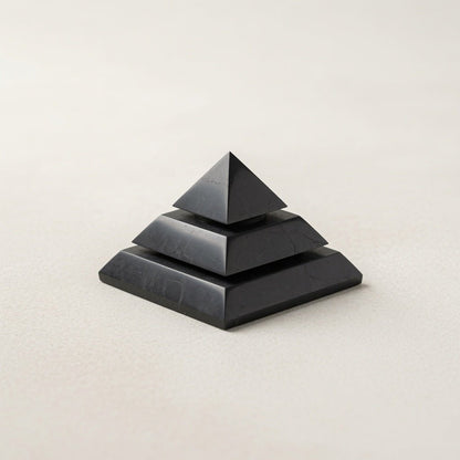 Sakkara polished Shungite Pyramid - 50mm - Genuine Shungite Pyramid - GroundedKiwi.nzDecor Decor5ganit radiationcrystal