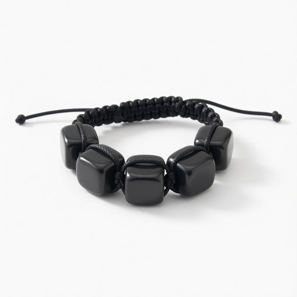 Shambhala Shungite Stone Cube Bracelet - GroundedKiwi.nzBracelet Braceletanit radiationbraceletcrystal