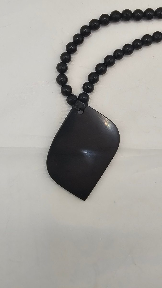 Shungite Beads & Petal Necklace - Embrace Natural Health - GroundedKiwi.nzNecklace Necklace5ganit radiationcrystal