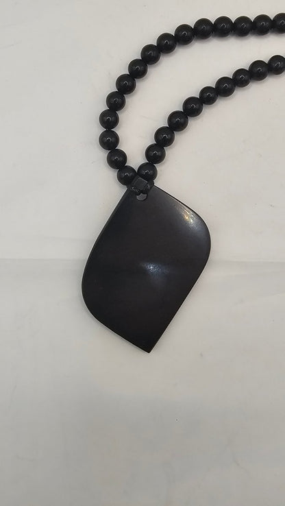 Shungite Beads & Petal Necklace - Embrace Natural Health - GroundedKiwi.nzNecklace Necklace5ganit radiationcrystal