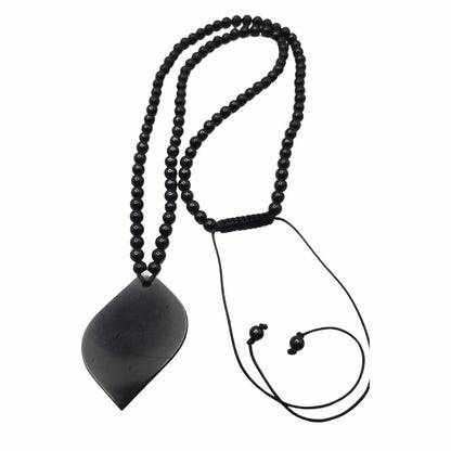 Shungite Beads & Petal Necklace - Embrace Natural Health - GroundedKiwi.nzNecklace Necklace5ganit radiationcrystal