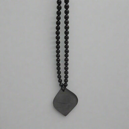 Shungite Beads & Petal Necklace - Embrace Natural Health - GroundedKiwi.nzNecklace Necklace5ganit radiationcrystal