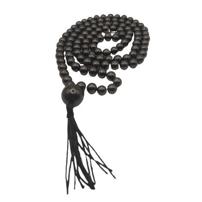 Shungite Buddhist Prayer Beads with Tassel - Beautiful and Powerful Shungite - GroundedKiwi.nzNecklace Necklace5ganit radiationBuddhist