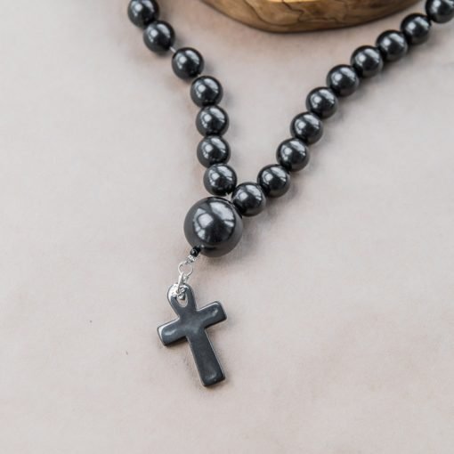 Shungite Christian Prayer Beads - Beads & Cross Rosary - GroundedKiwi.nzPrayer beads Prayer beadsbeadsChristiancross