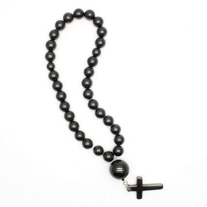 Shungite Christian Prayer Beads - Beads & Cross Rosary - GroundedKiwi.nzPrayer beads Prayer beadsbeadsChristiancross