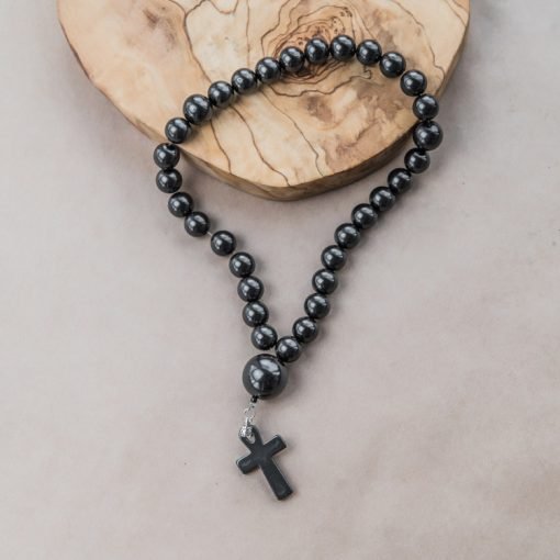 Shungite Christian Prayer Beads - Beads & Cross Rosary - GroundedKiwi.nzPrayer beads Prayer beadsbeadsChristiancross