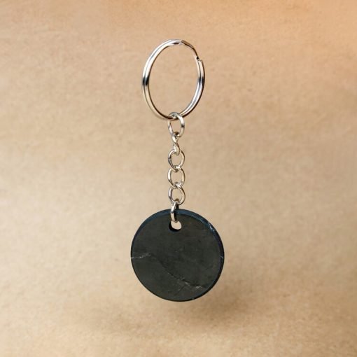 Shungite Circle Keyring - 35mm - GroundedKiwi.nz caremfemf protection