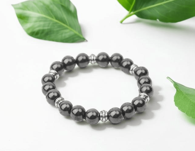 Shungite Crystal Bracelet 10mm Beads - GroundedKiwi.nzBracelet Bracelet5ganit radiationbracelet