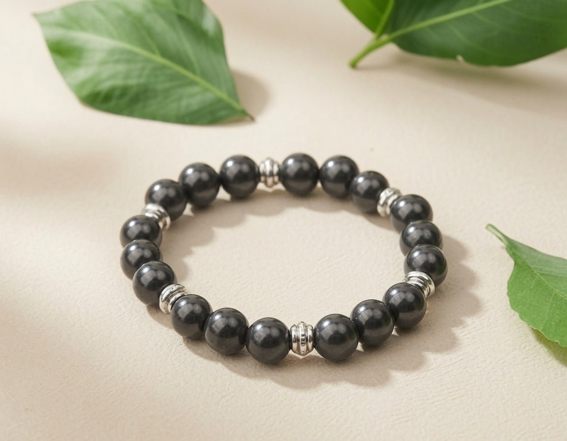 Shungite Crystal Bracelet 10mm Beads - GroundedKiwi.nzBracelet Braceletbraceletcrystalemf