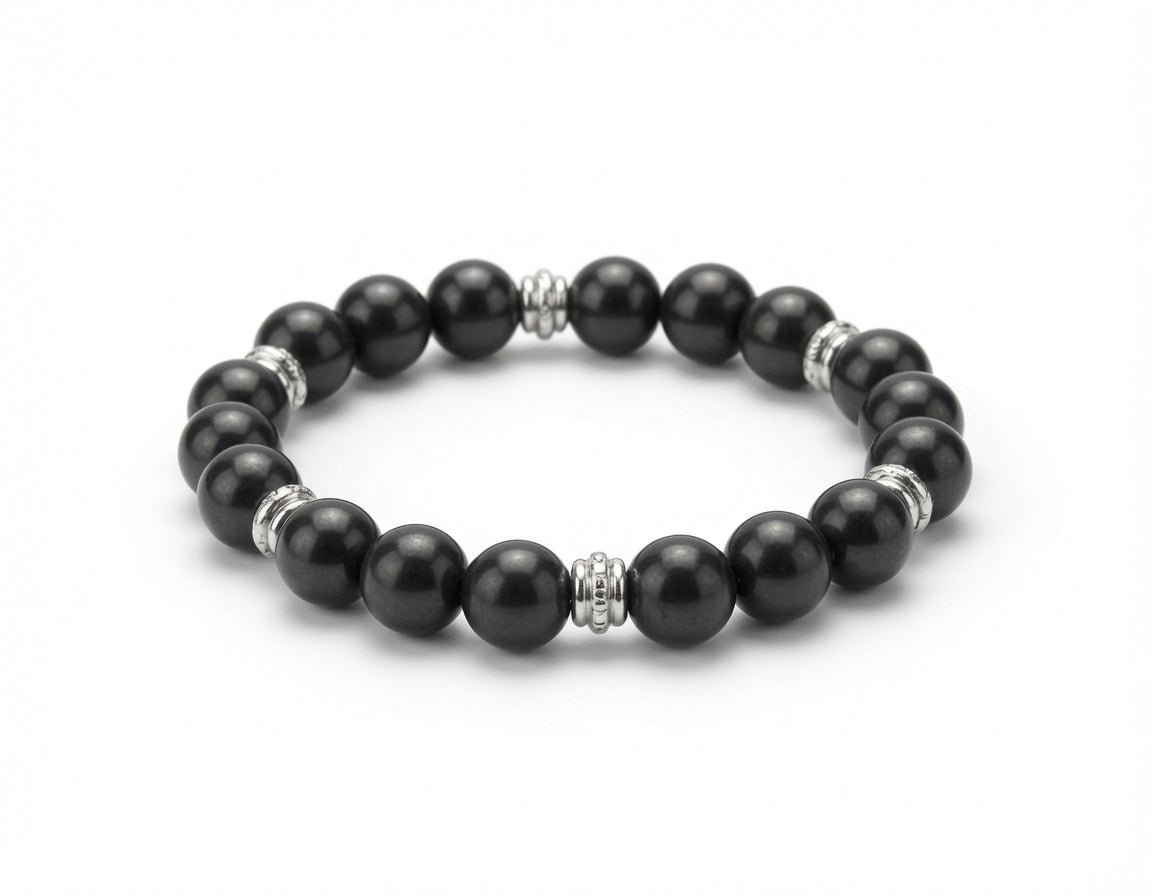 Shungite Crystal Bracelet 10mm Beads - GroundedKiwi.nzBracelet Braceletbraceletcrystalemf