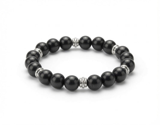 Shungite Crystal Bracelet 10mm Beads - GroundedKiwi.nzBracelet Braceletbraceletcrystalemf