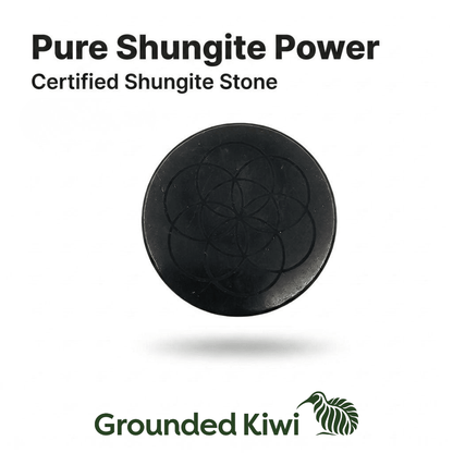 Shungite Device Sticker 70mm Laptop & Tablets - GroundedKiwi.nz 5ganit radiationcell