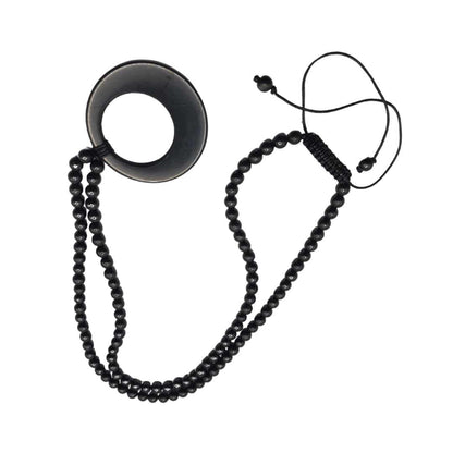 Shungite Double Circle with Beads Necklace - Genuine Shungite - GroundedKiwi.nzNecklace Necklace5ganit radiationcrystal