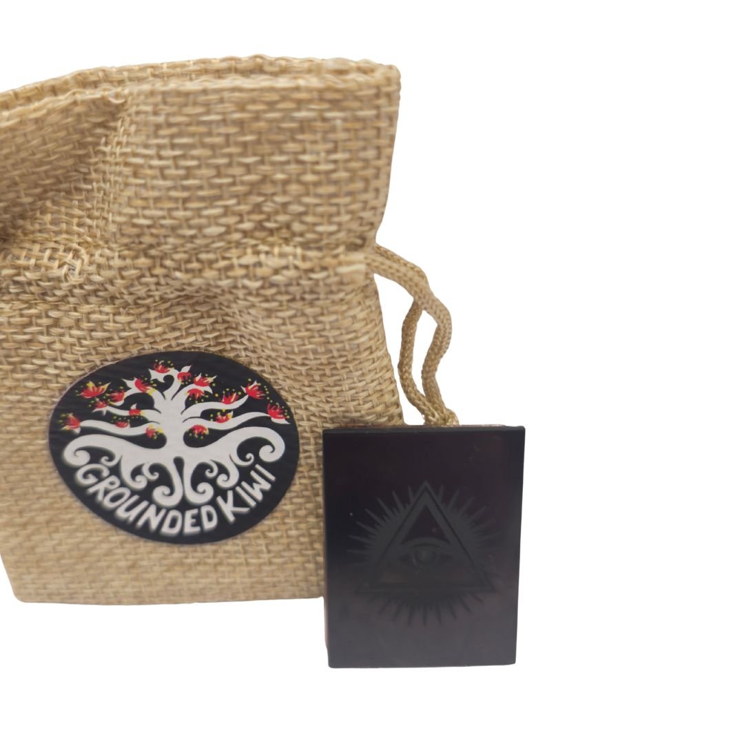 Shungite 'Eye of Providence' Phone Sticker - Divine watchfulness, enlightenment, and protection - GroundedKiwi.nzphone accessories phone accessories5ganit radiationcell