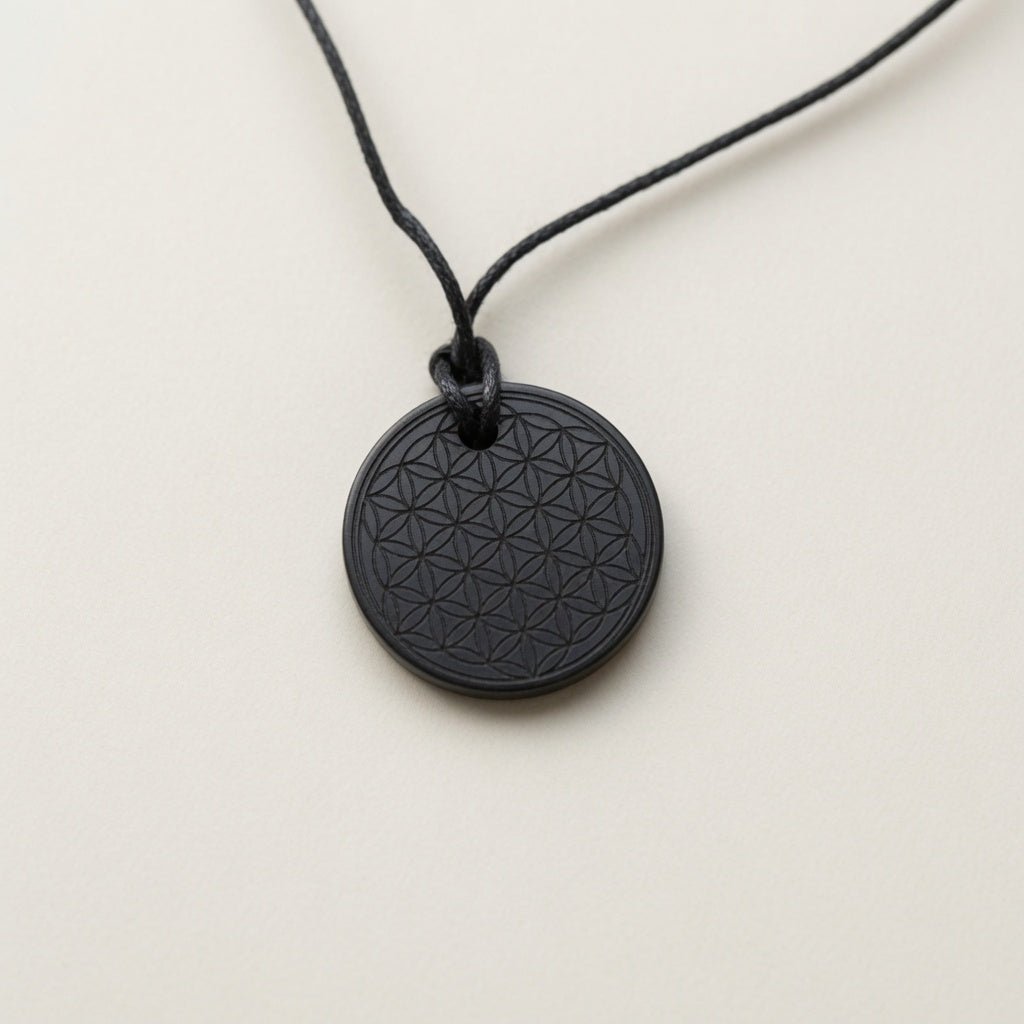 Shungite 'Flower of Life' Energy Pendant - GroundedKiwi.nzNecklace Necklace5ganit radiationcrystal