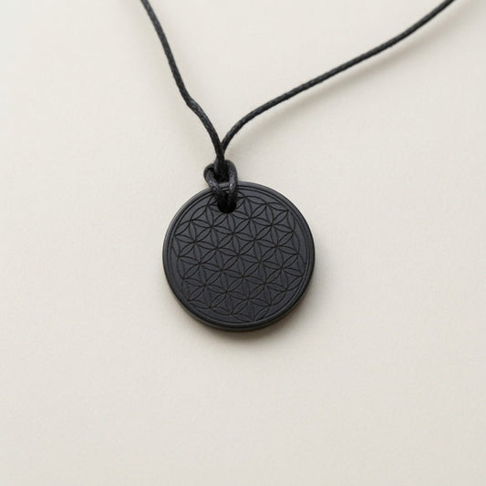 Shungite 'Flower of Life' Energy Pendant - GroundedKiwi.nzNecklace Necklace5ganit radiationcrystal