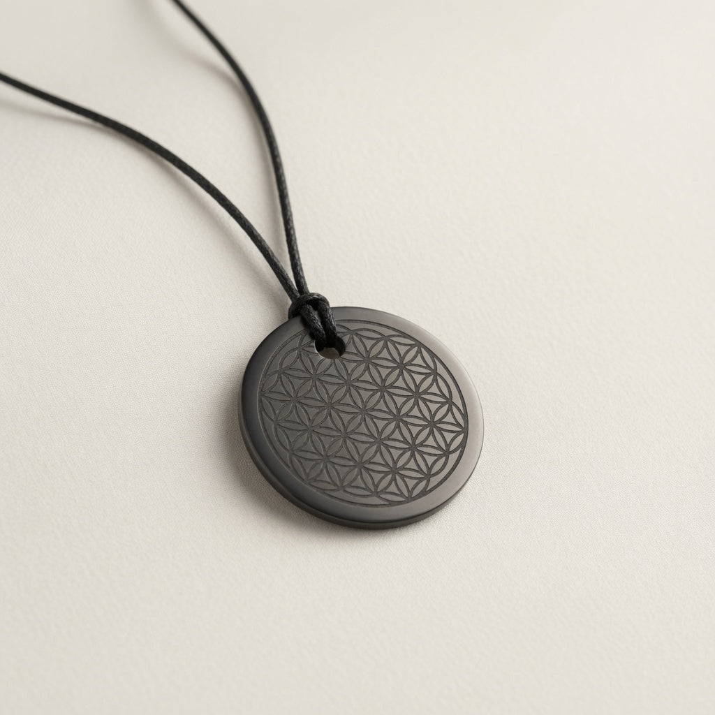 Shungite 'Flower of Life' Energy Pendant - GroundedKiwi.nzNecklace Necklace5ganit radiationcrystal