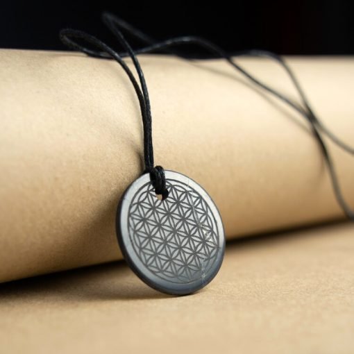 Shungite 'Flower of Life' Energy Pendant - GroundedKiwi.nzNecklace Necklace5ganit radiationcrystal
