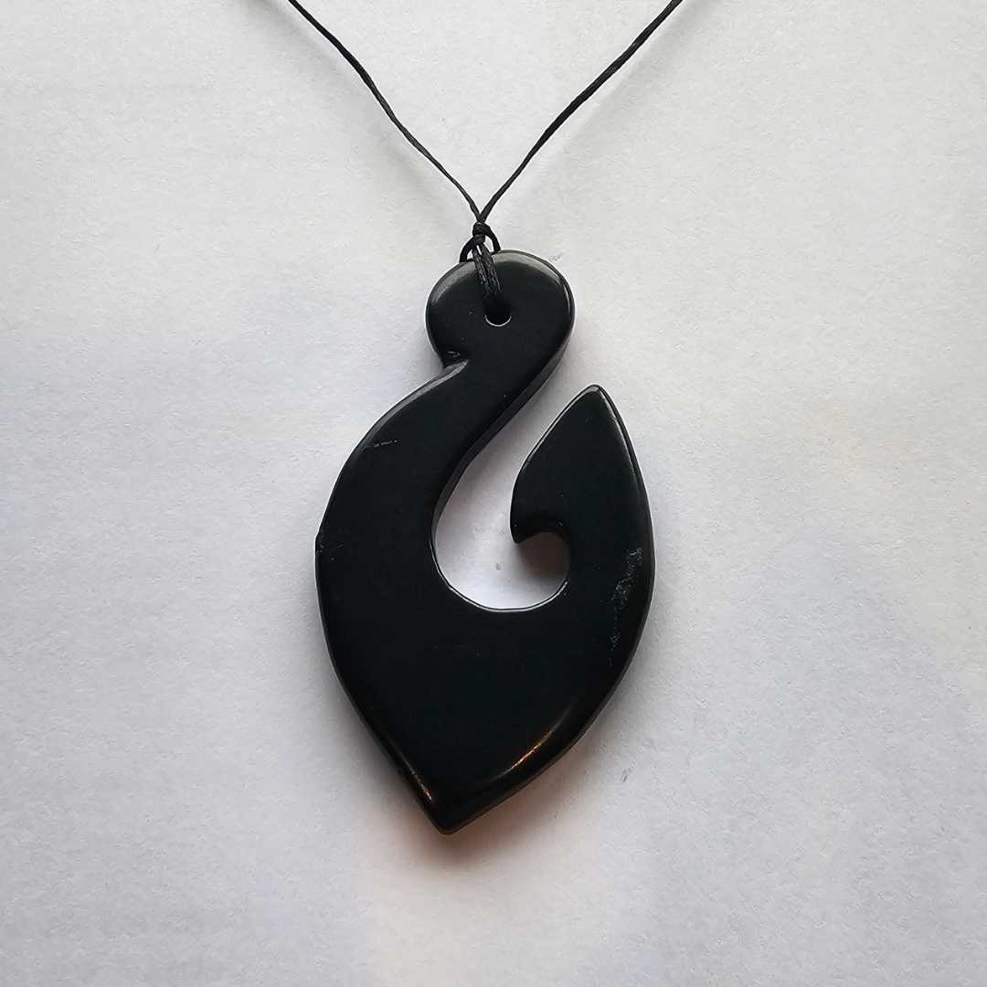 Shungite Koru Hook Pendant - GroundedKiwi.nzNecklace Necklace5ganit radiationbalance