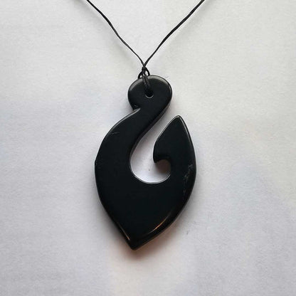 Shungite Koru Hook Pendant - GroundedKiwi.nzNecklace Necklace5ganit radiationbalance