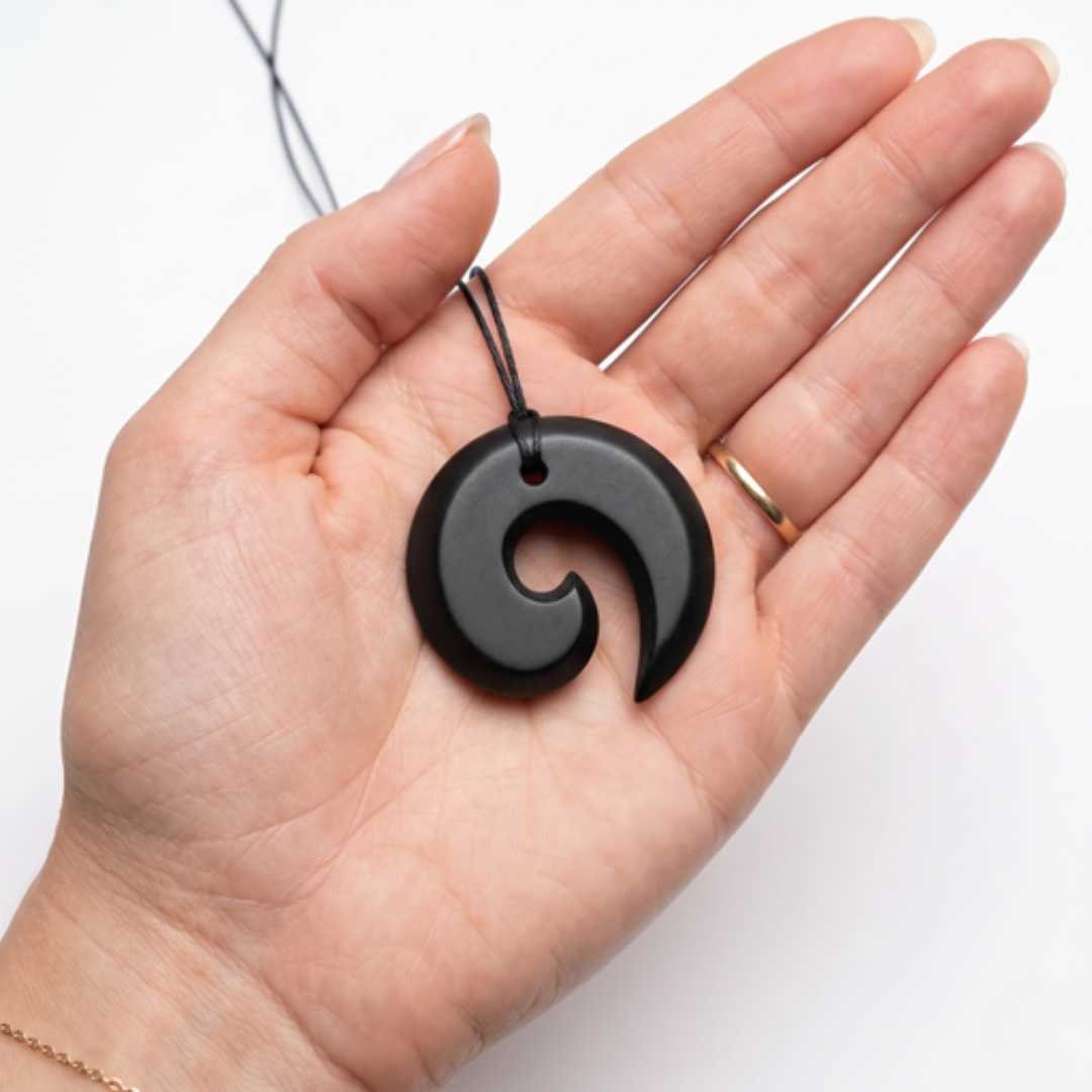 Shungite Koru Spiral - GroundedKiwi.nzNecklace Necklace5ganit radiationbalance