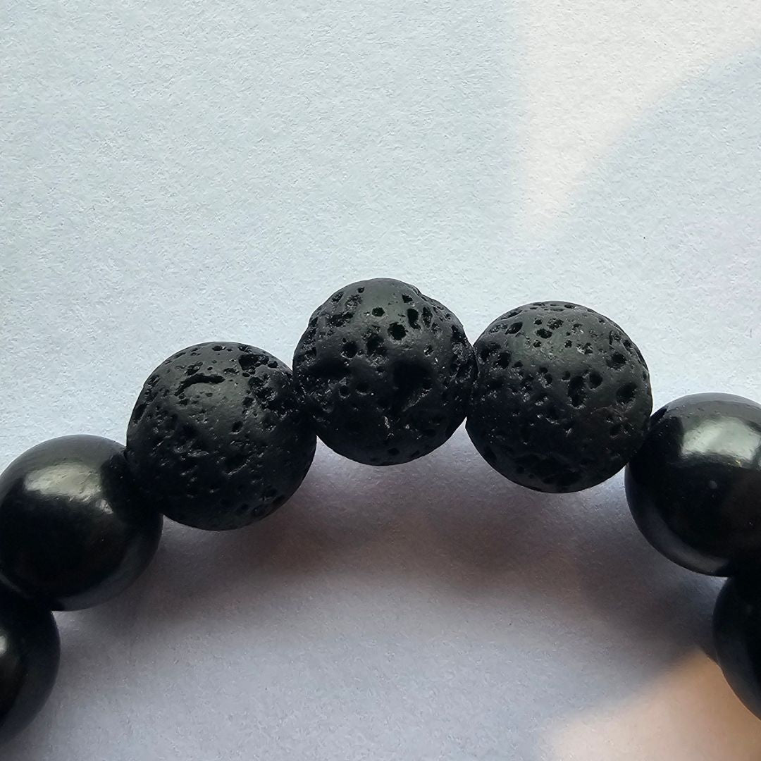 Shungite & Lava Stone Energy Bracelet - GroundedKiwi.nzBracelet Bracelet5ganit radiationbracelet