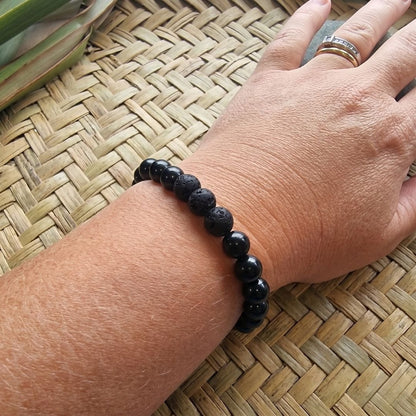 Shungite & Lava Stone Energy Bracelet - GroundedKiwi.nzBracelet Bracelet5ganit radiationbracelet