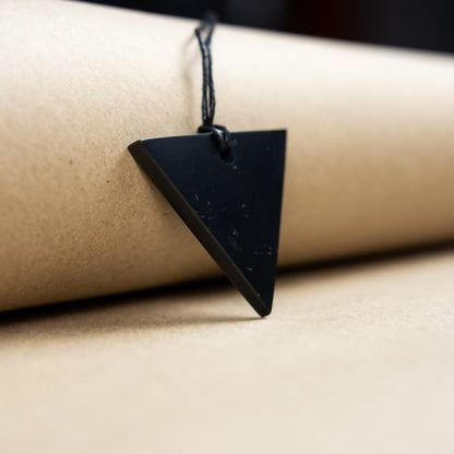 Shungite Pendant - Female Triangle - Large 45mm - GroundedKiwi.nzNecklace Necklace