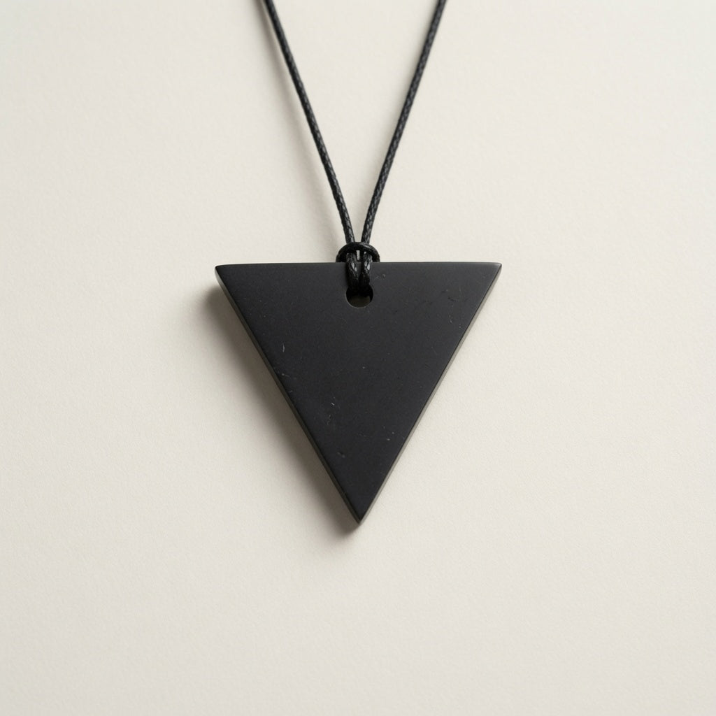 Shungite Pendant - Female Triangle - Large 45mm - GroundedKiwi.nzNecklace Necklace