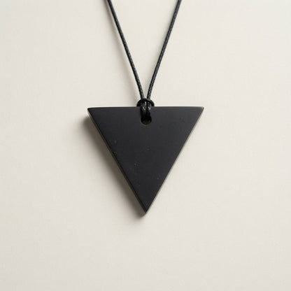 Shungite Pendant - Female Triangle - Large 45mm - GroundedKiwi.nzNecklace Necklace
